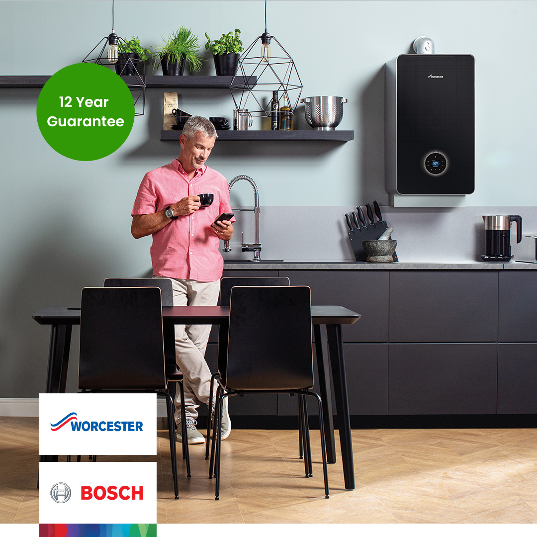 Modern Worcester Bosch boiler installation in a Dundee home with 12 year guarantee